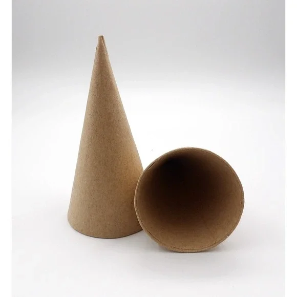 4 Pc - 4" Paper Mache Cone Tussie Mussie, Christmas Ornaments Paper Mache Cone - Picture 2 of 2